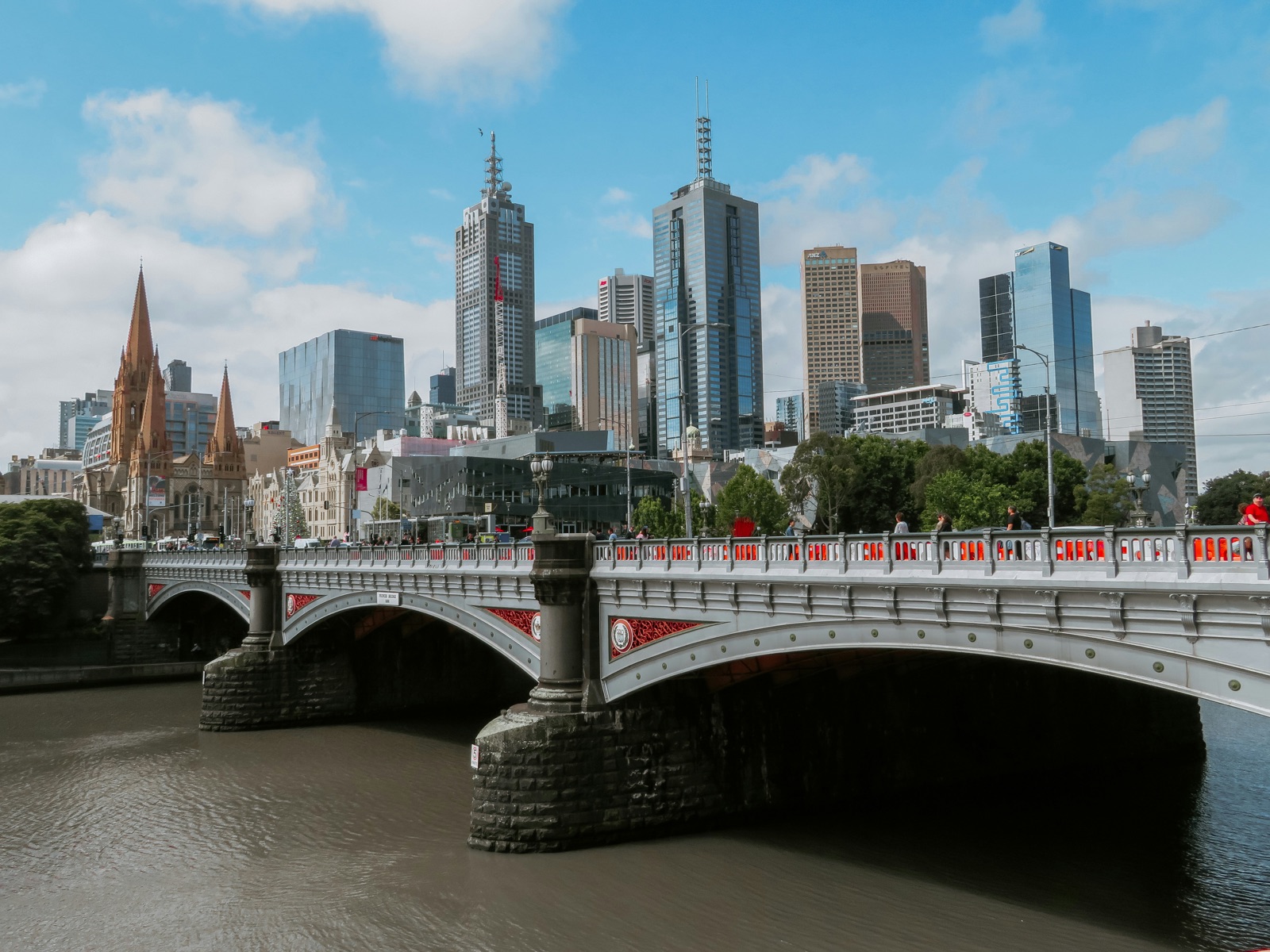 Flinders Street Station and the Melbourne city skyline, Victoria, Australia