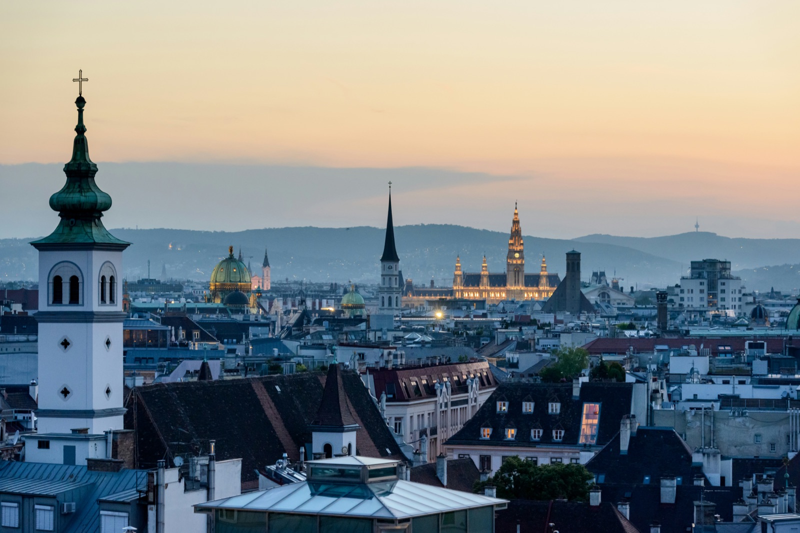St. Stephen's Cathedral and the Vienna skyline, Austria