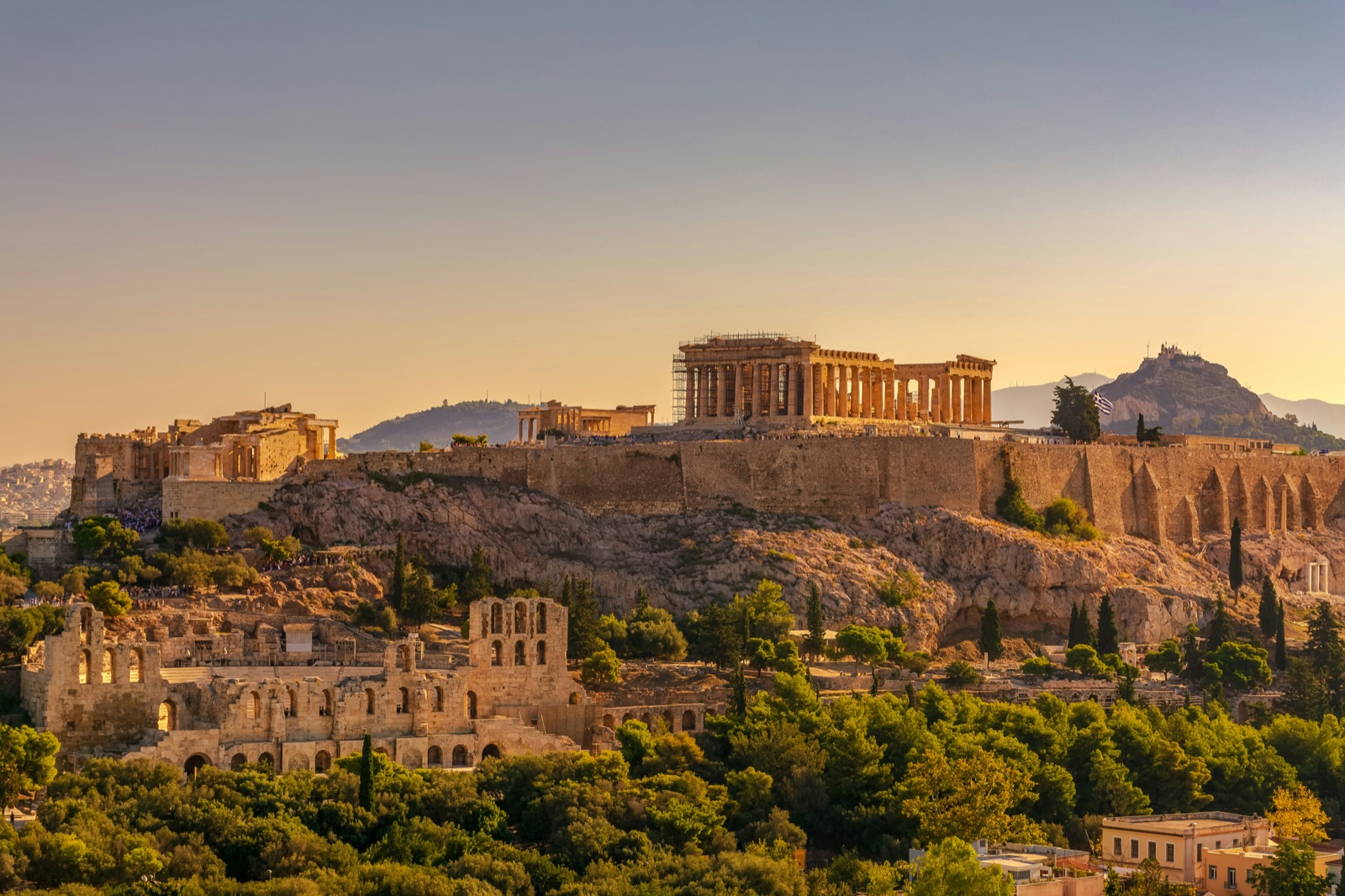 The Acropolis above central Athens, Greece