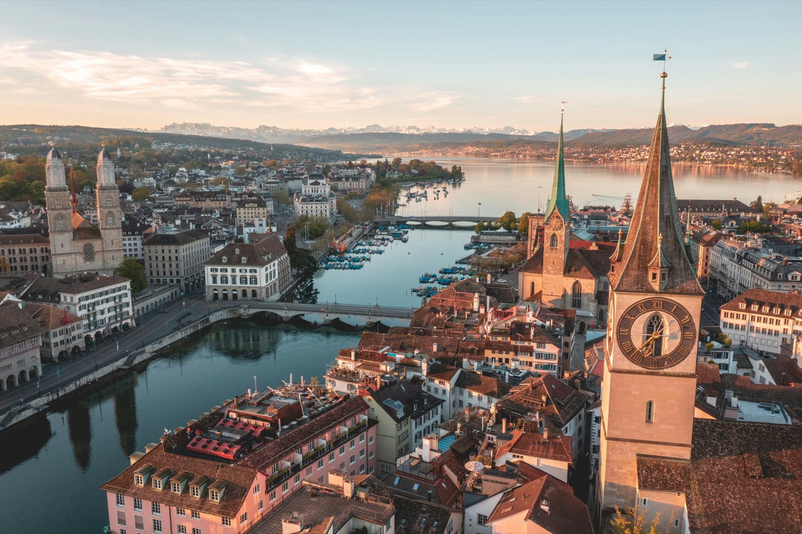 Zurich old town and the Limmat river, Switzerland