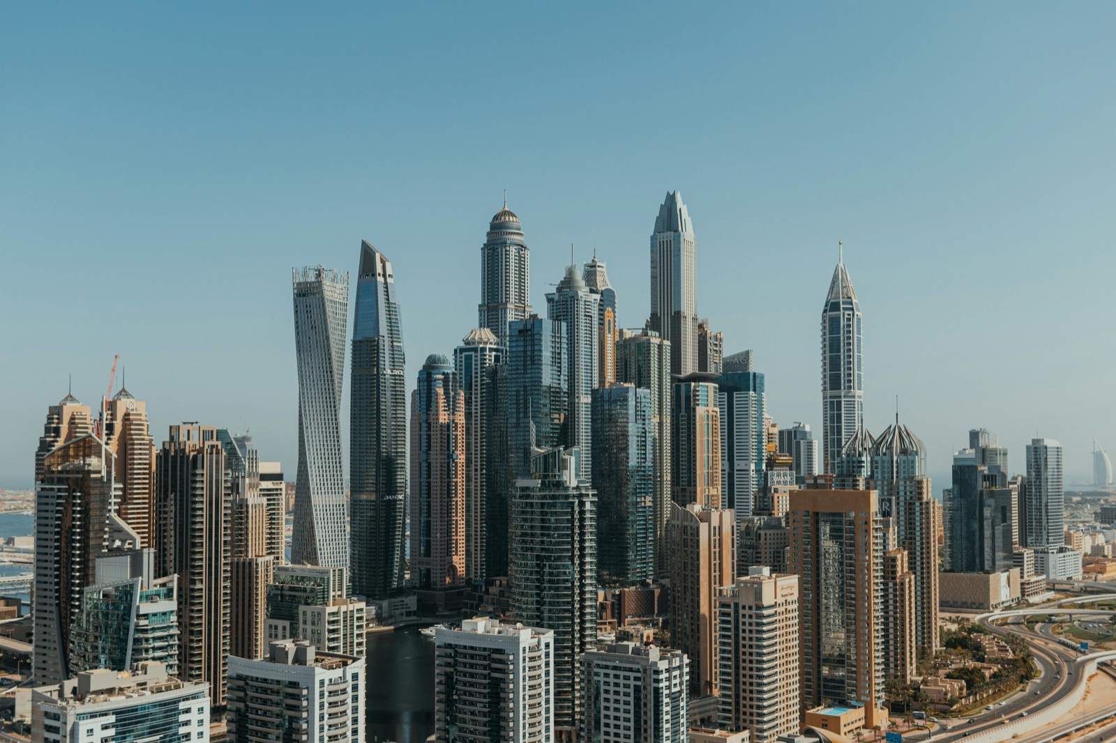 Dubai skyline with the Burj Khalifa, United Arab Emirates