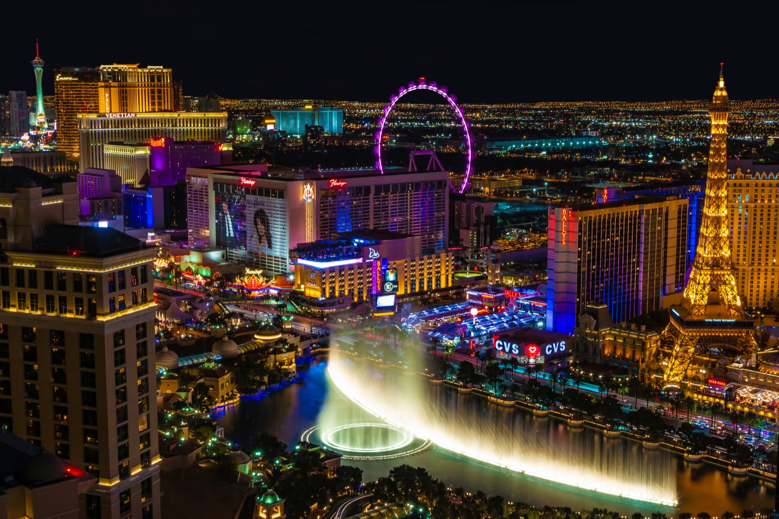 Der Las Vegas Strip bei Nacht, Nevada, USA